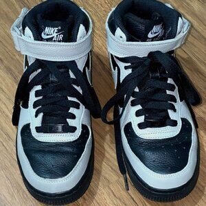 Nike Air Force 1 Mid By You Women's Custom Shoes (Gray and black)